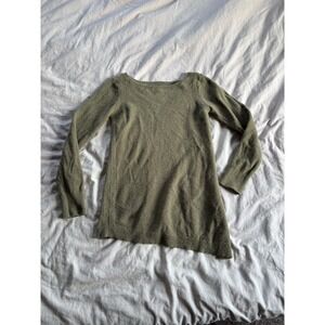 Banana Republic Women's Wool Sweater Asymmetrical Olive Green Medium